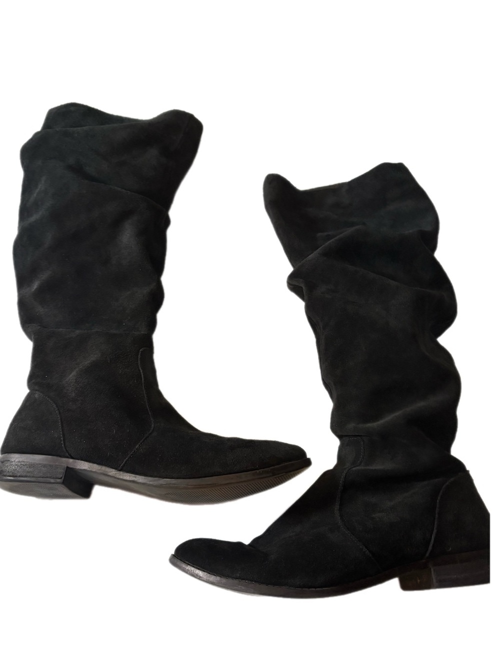Steve Madden Black Suede Over-the-Knee Slouch Boots